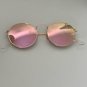Round Pink and Gold Sunglasses